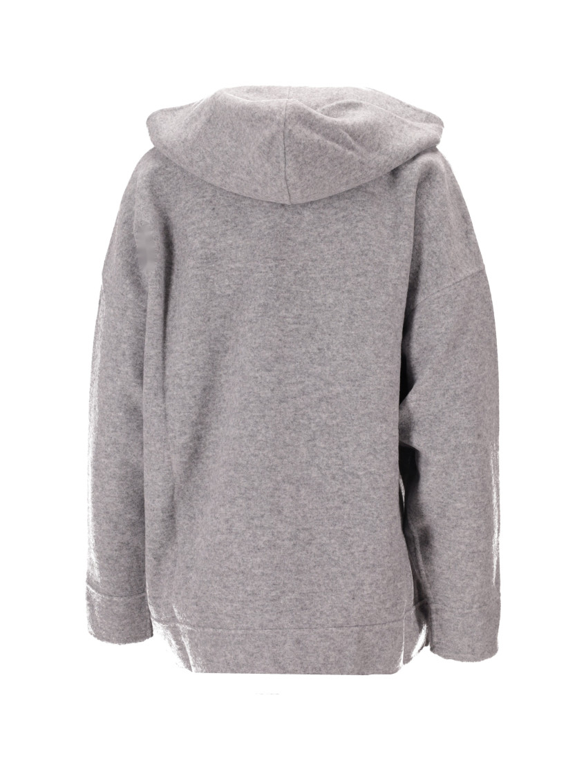 Grey Zip Up Relaxed Hoodie