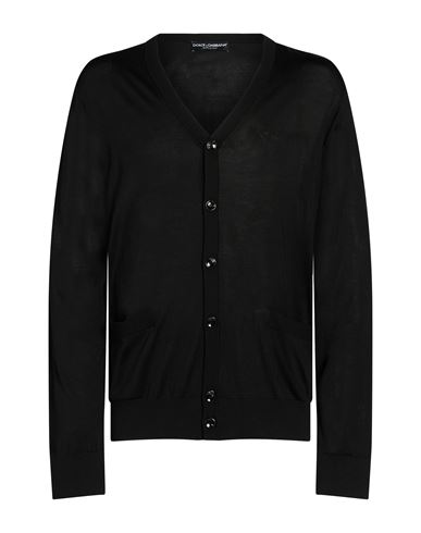 Man Cardigan Black Size 42 Silk