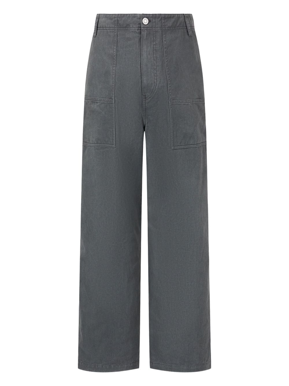 Utility-pocket wide-leg trousers - Grey