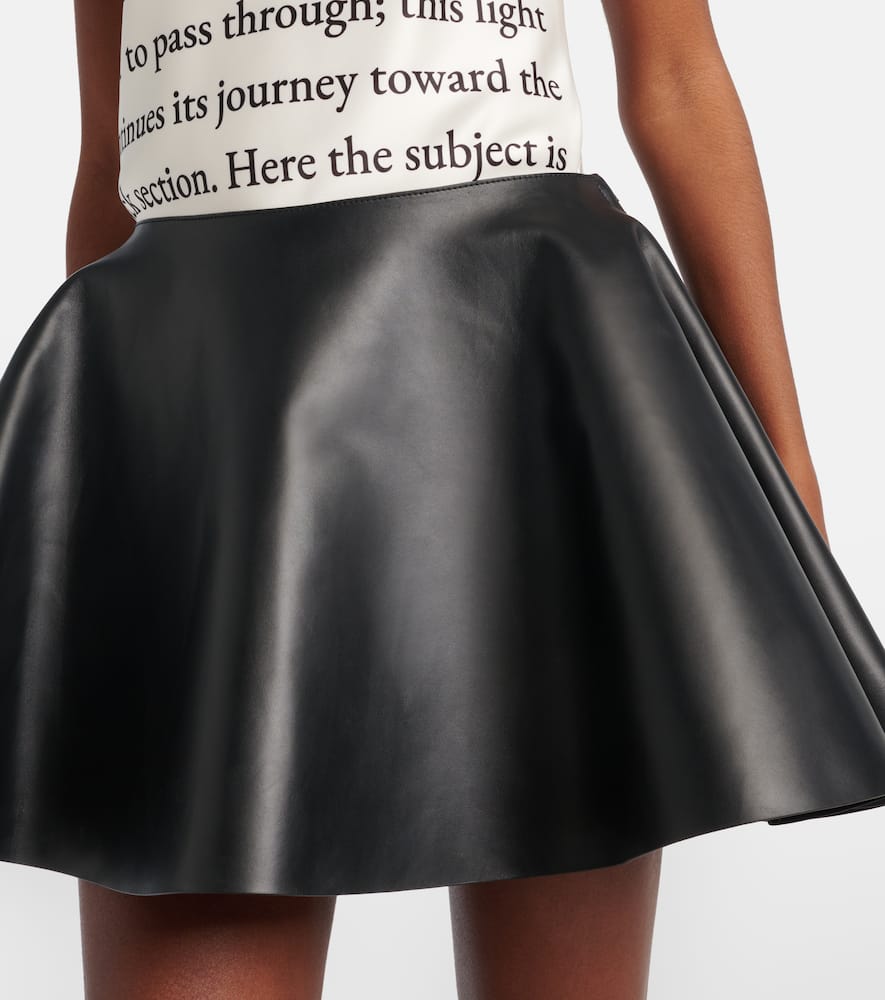 Circle leather miniskirt