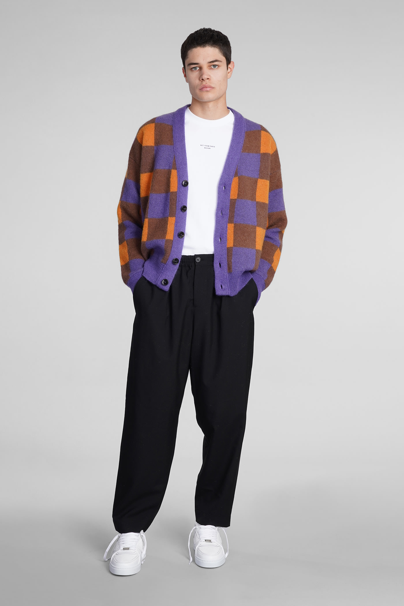 Cardigan In Orange Wool