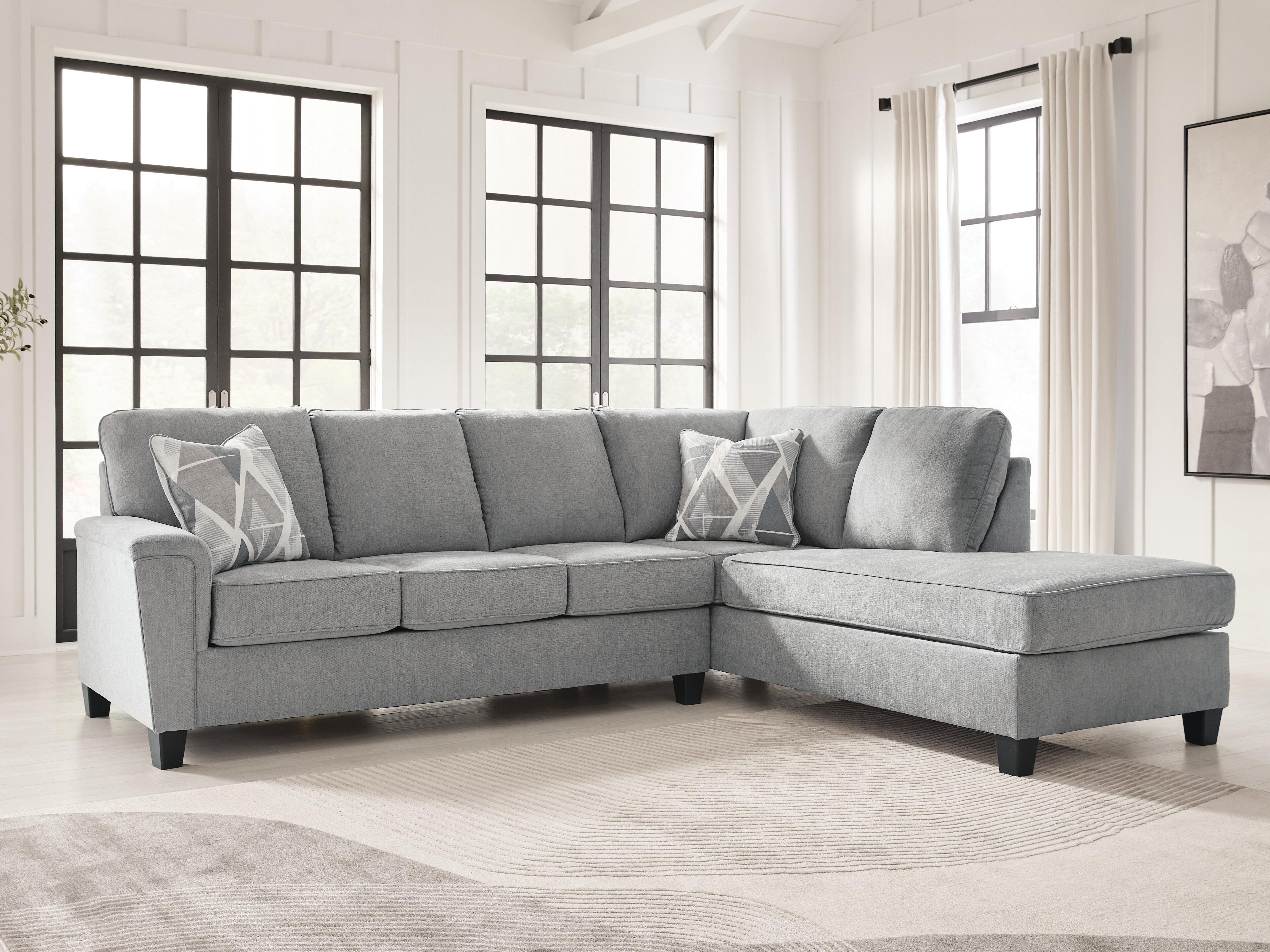 Leeshan 2-Piece Sectional with Chaise, Steel