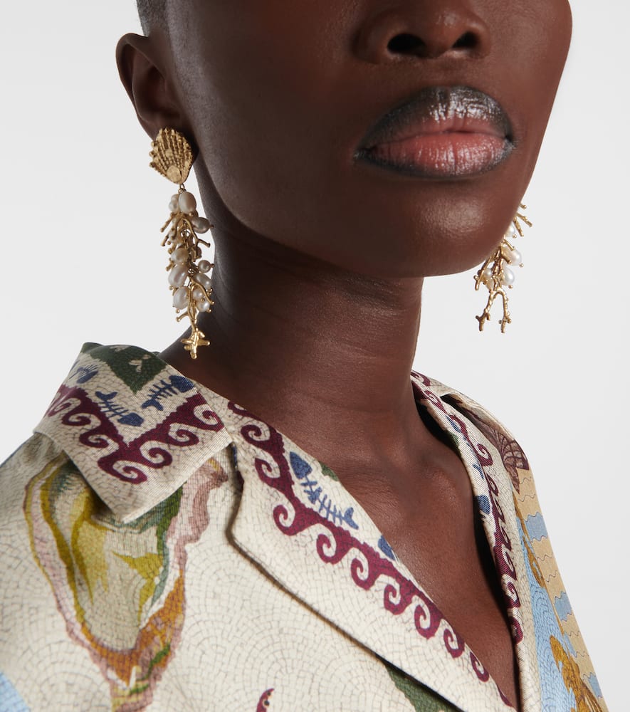 Alémais Freshwater pearl-embellished drop earrings