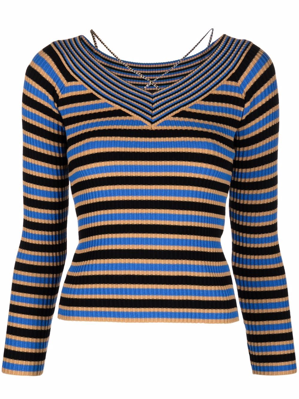 Striped rib-knit jumper - Pink