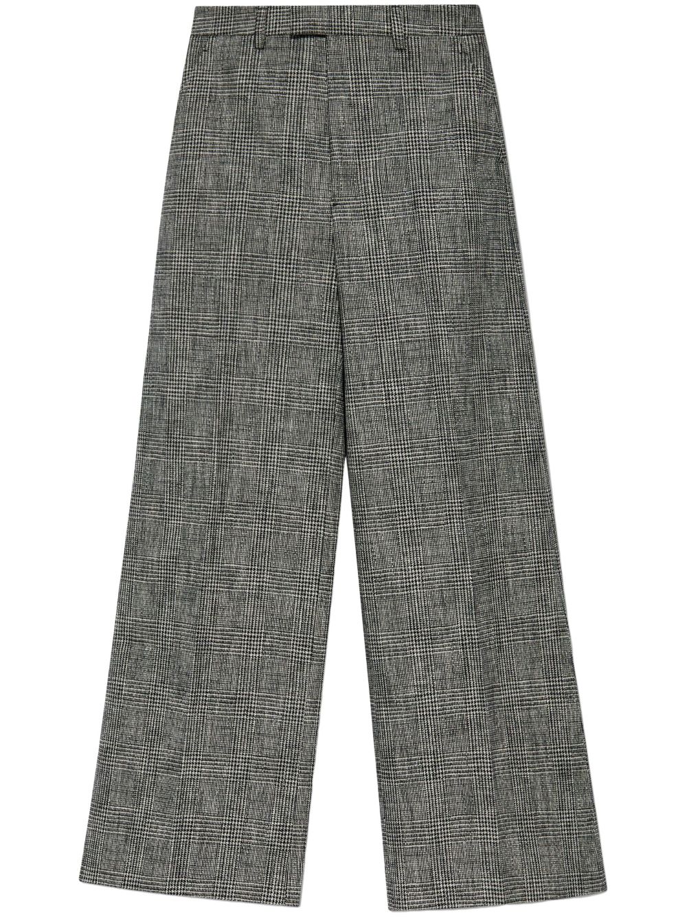 Checked wide-leg trousers - Black