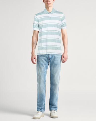 Man Polo shirt Turquoise Size M Cotton