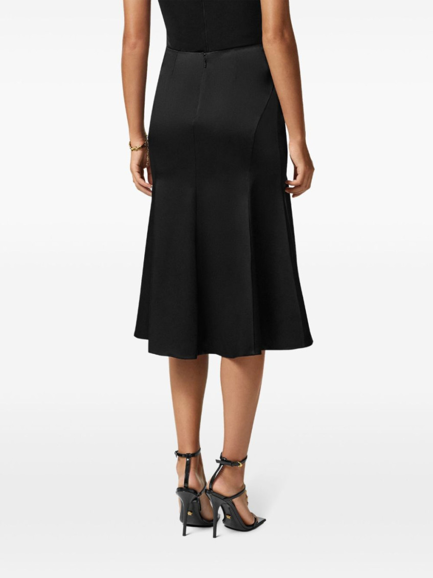Safety Pin Flared Midi Skirt