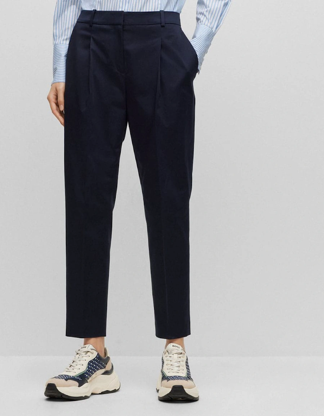 Hugo Boss Women's Tetida Trousers - Navy - Size: 10/None