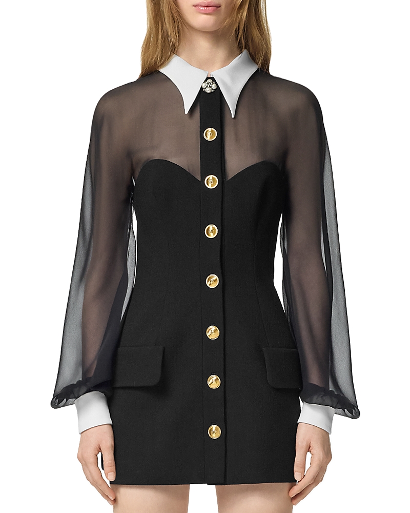 Panelled bustier mini dress - Black