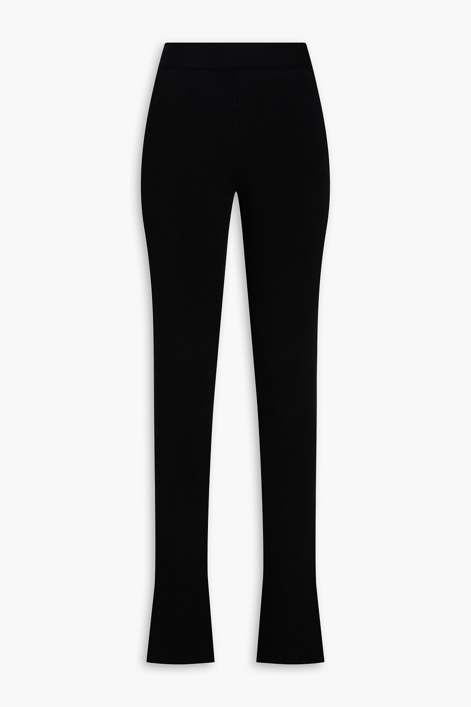 Knitted slim-leg pants - Black - XS