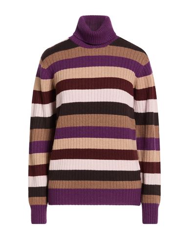 Woman Turtleneck Purple Size L Cashmere