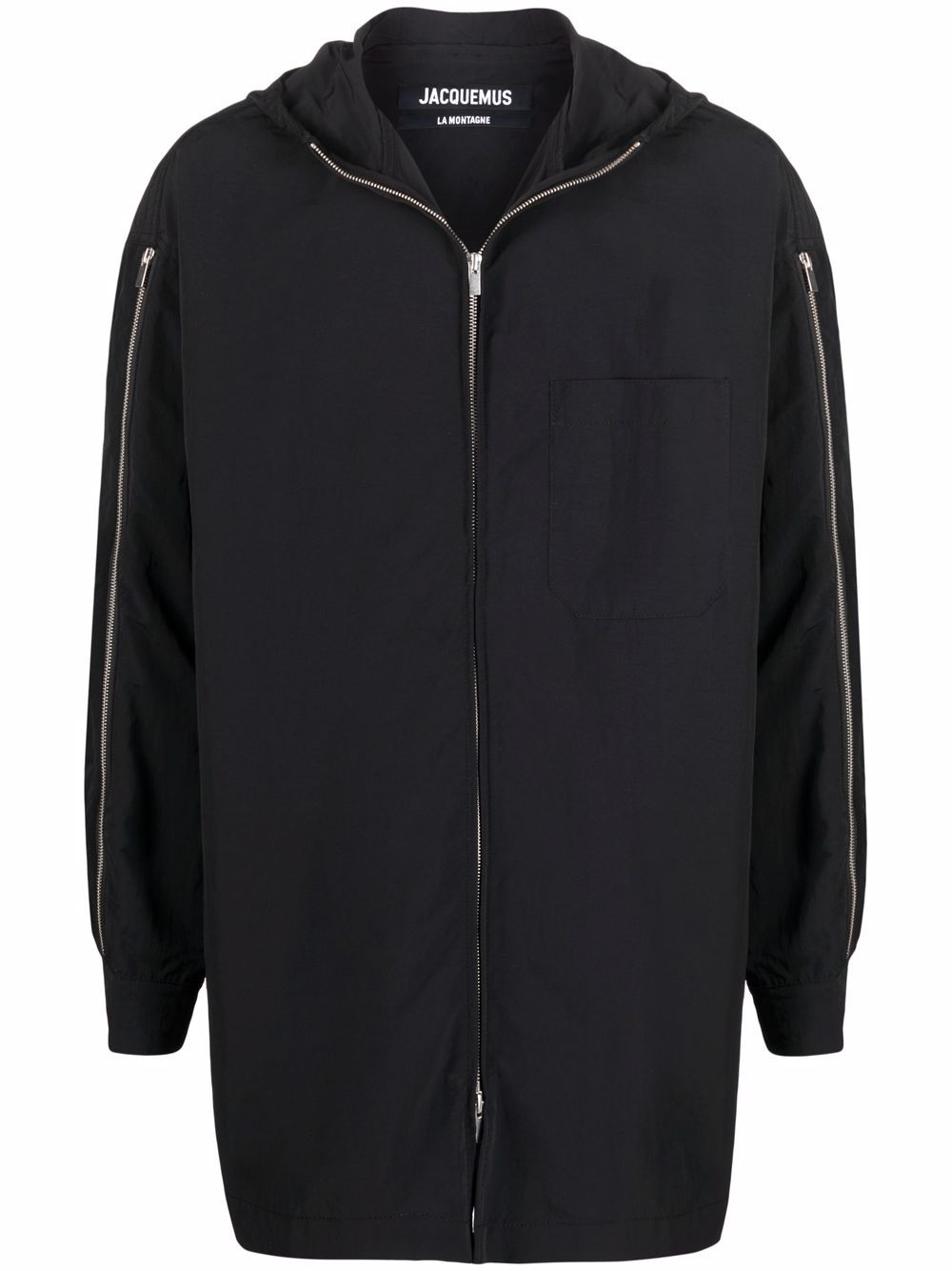 Zip-sleeve coat - Black