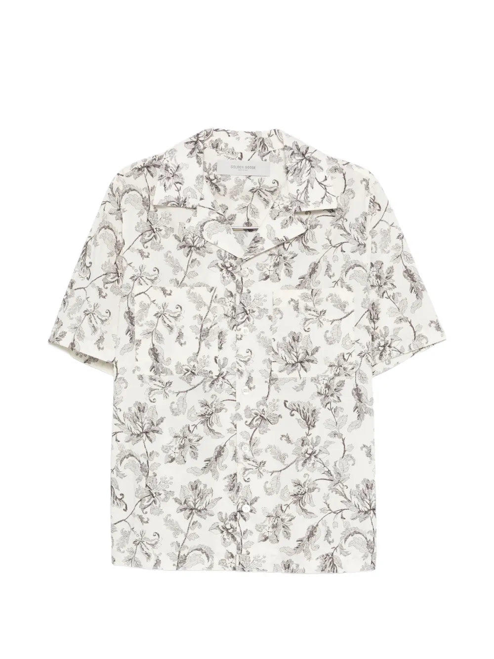 Floral-Print Shirt — Ivory