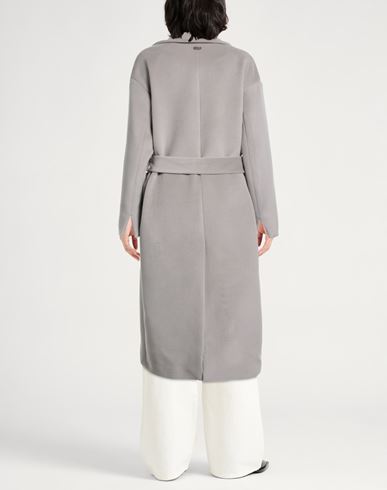 Woman Coat Light grey Size 10 Alpaca wool, Wool, Metal