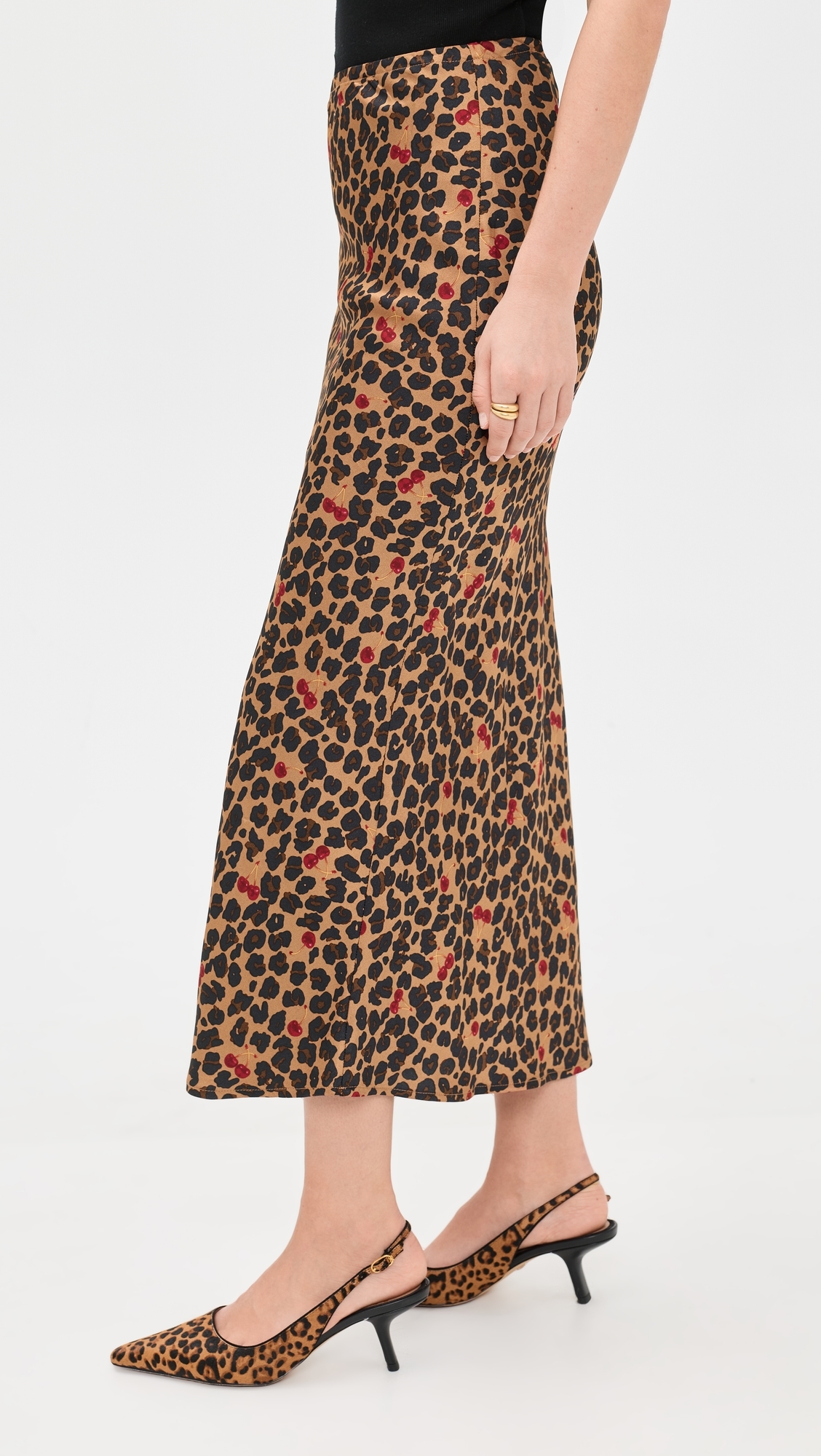 Cherry Leopard Dorris Skirt Brown