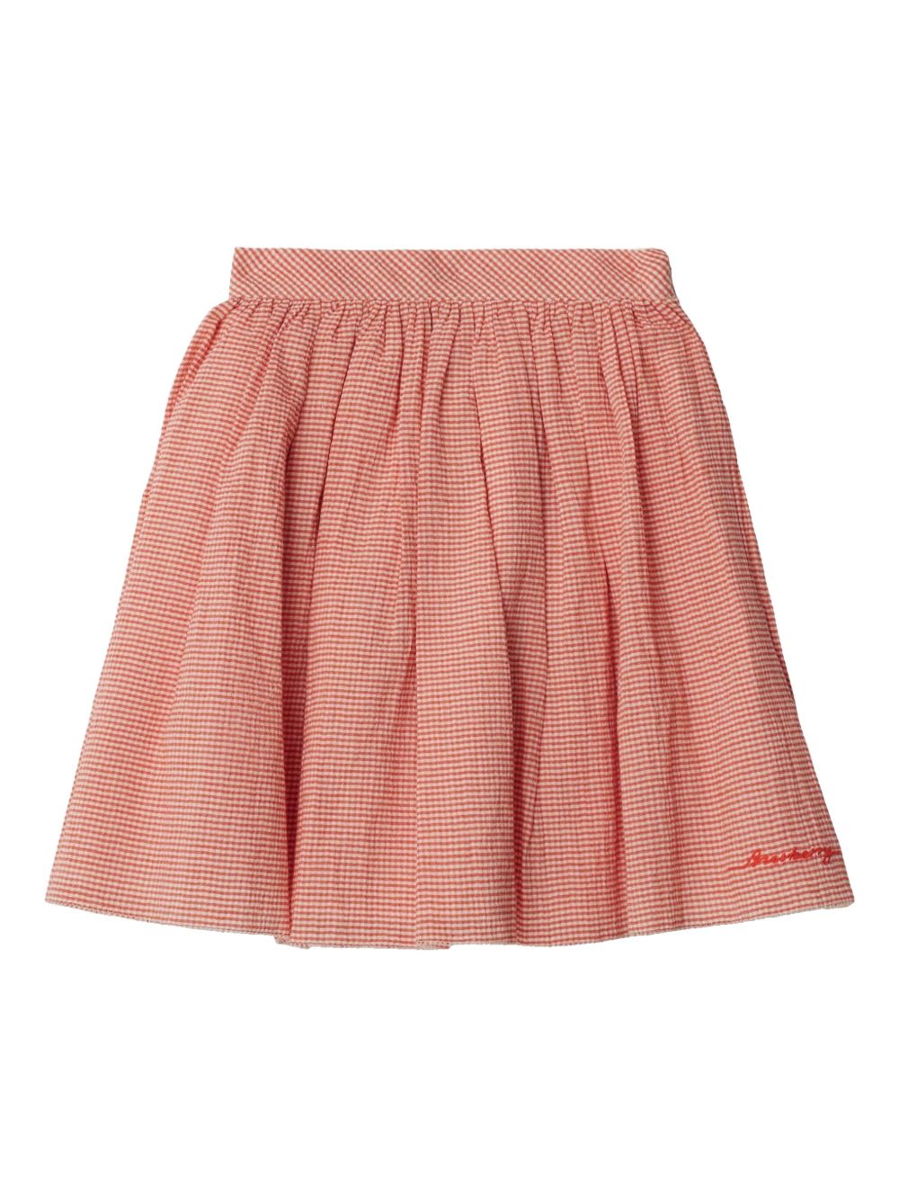 Burberry Kids logo-embroidered mini skirt - Orange