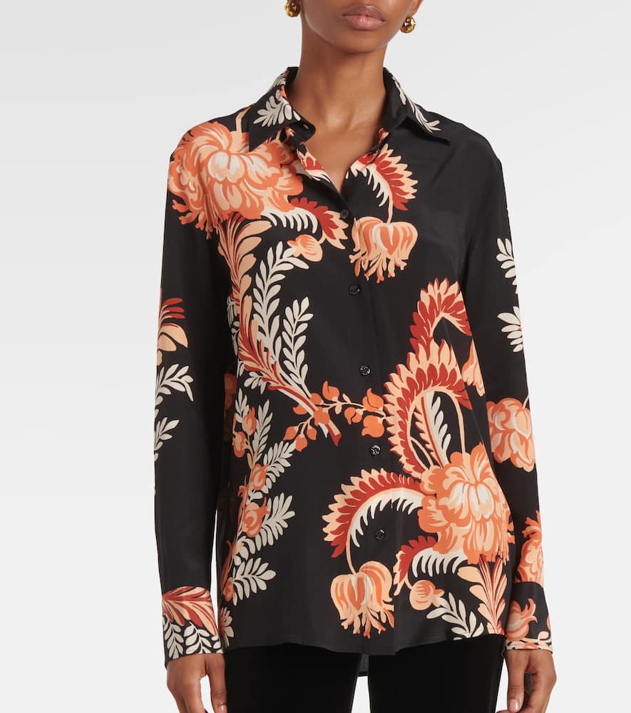 Printed silk crêpe de chine blouse