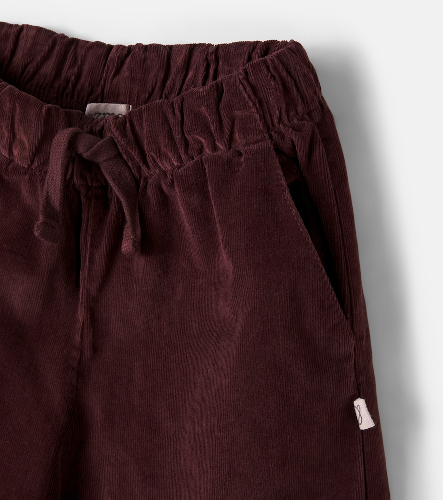Cotton corduroy wide-leg pants