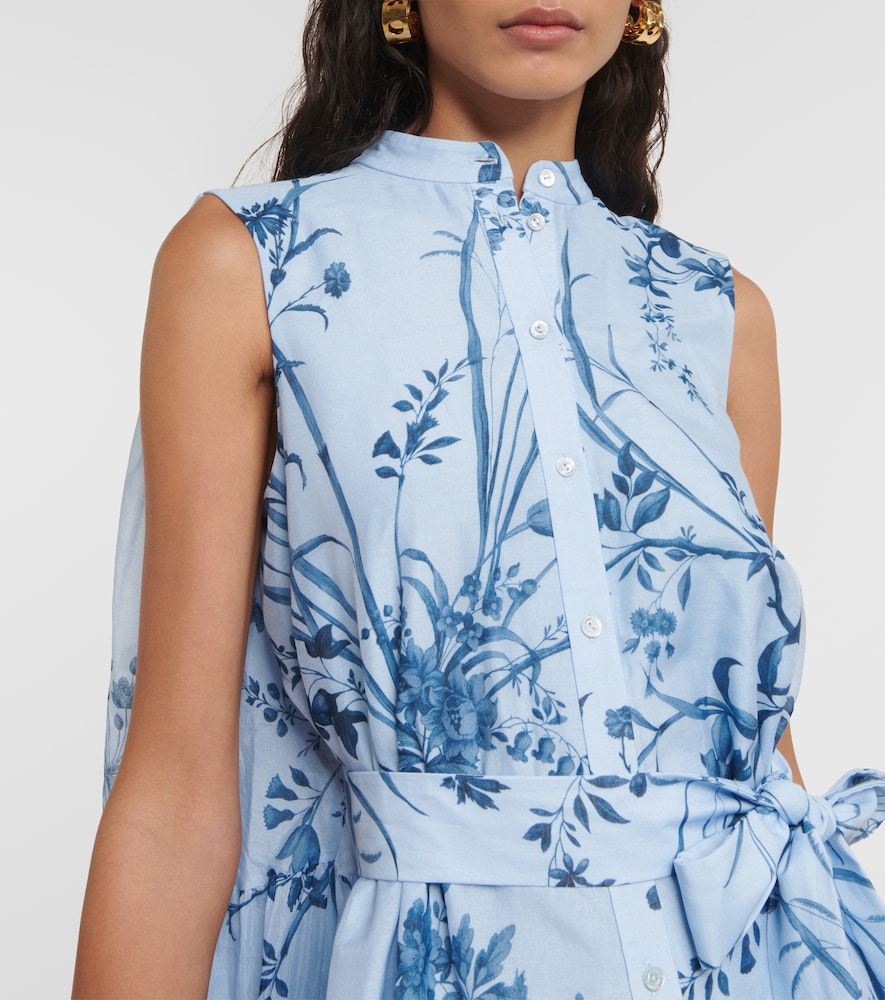 Printed cotton silk voile minidress