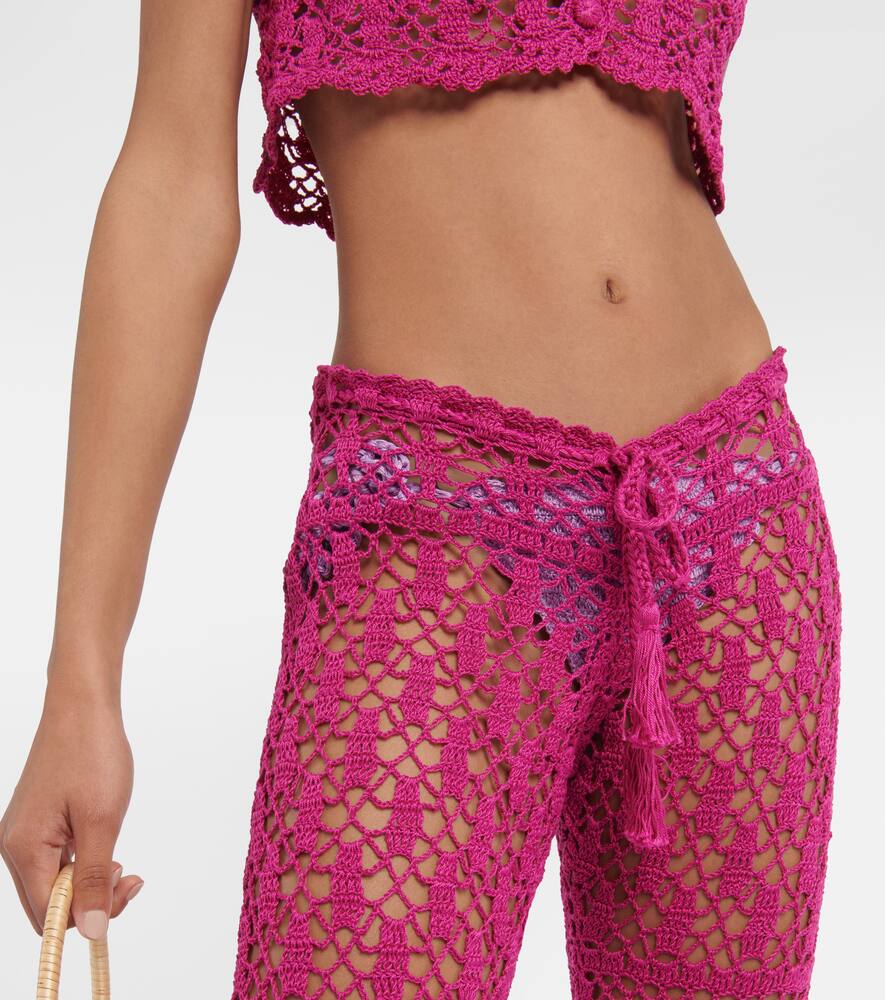 Bianca crochet flared cotton pants