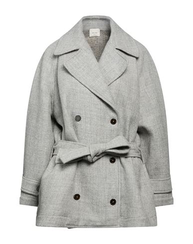 Crème Woman Coat Light grey Size 4 Virgin Wool, Polyamide