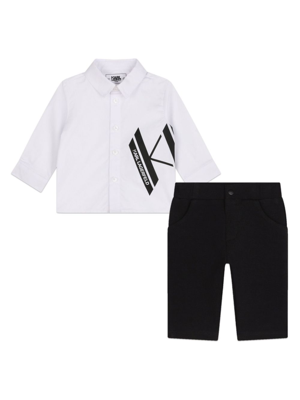 Logo-print cotton short set - White
