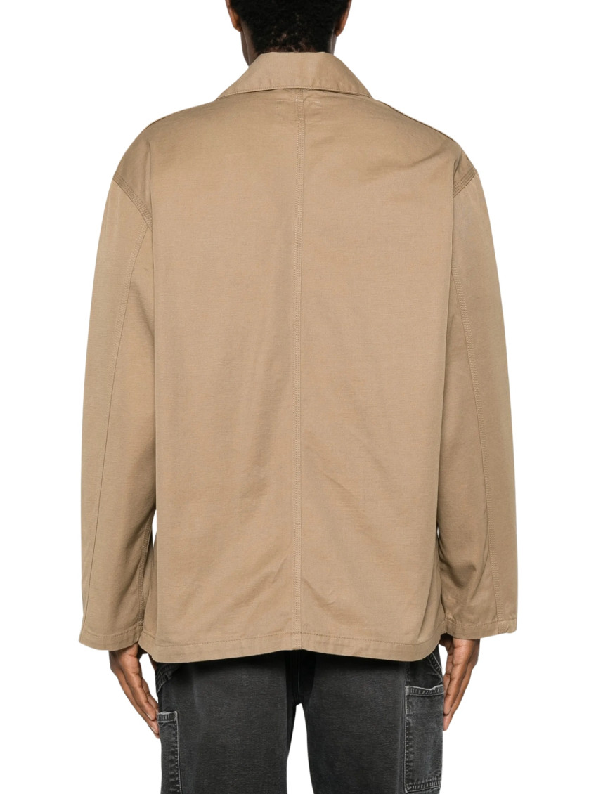 Beige Notched Lapel Blazer