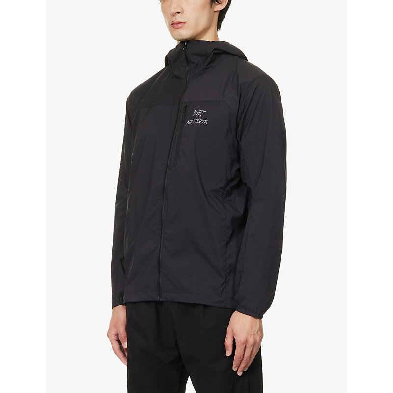 Mens Black Squamish Brand-print Shell Hoody
