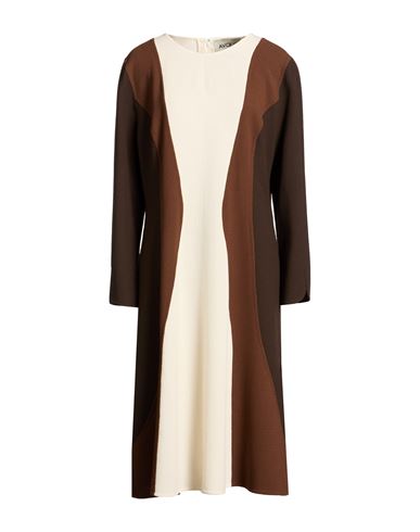 Woman Midi dress Brown Size 4 Virgin Wool