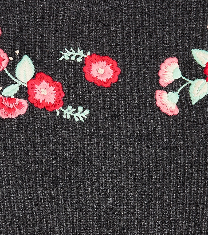 Embroidered wool-blend sweater