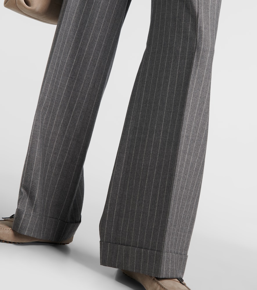 Wide-leg virgin wool pants