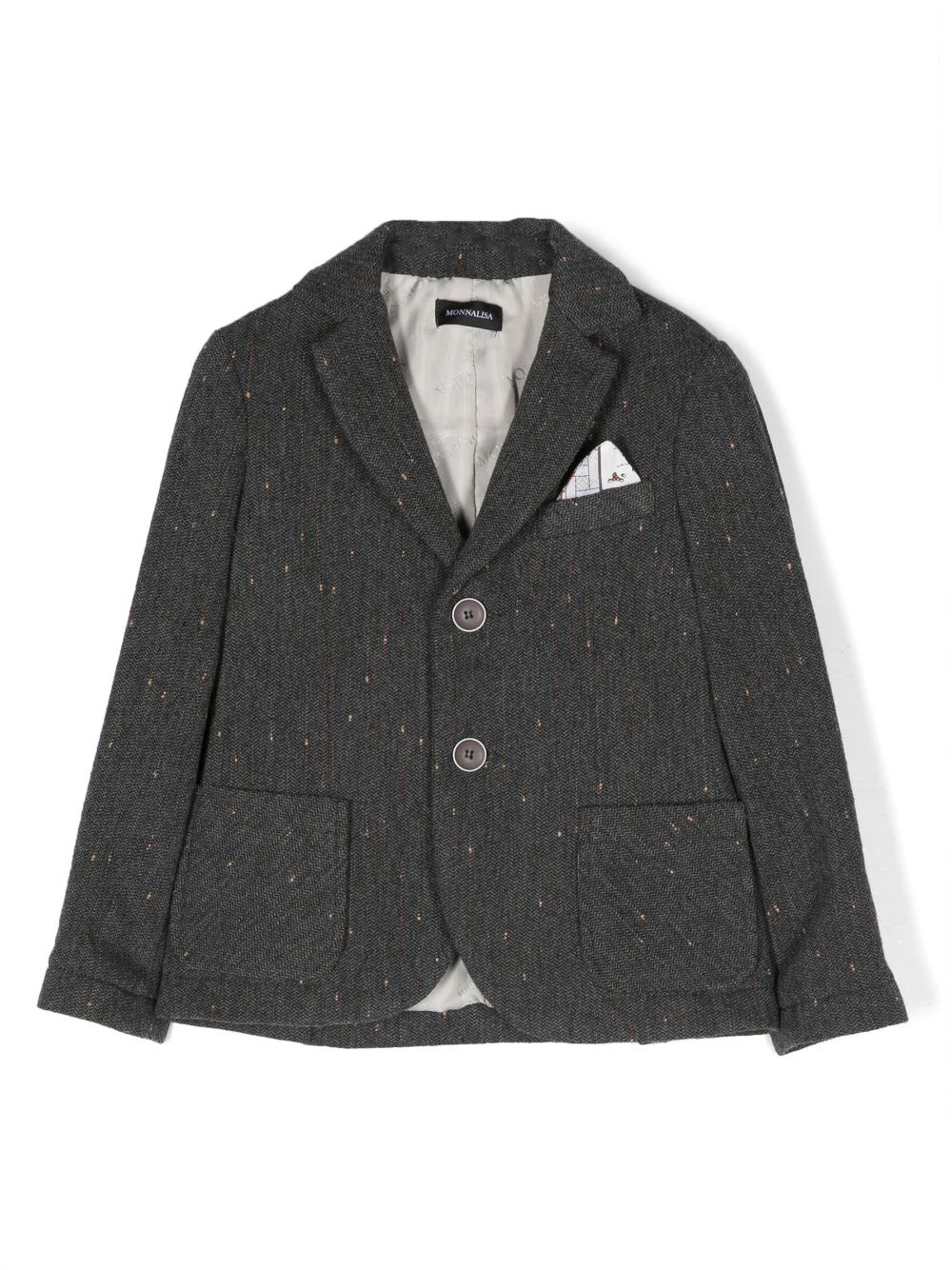 Single-breasted notched blazer - Grey