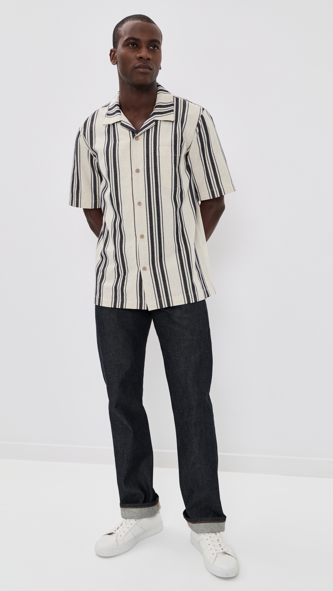 Aloha Dobby Bands Shirt Natural