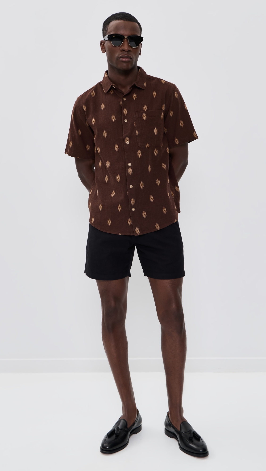 Button Up Shirt Brown Multi