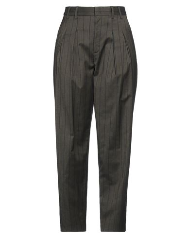 Dondup Woman Pants Dark green Size 6 Cotton, Polyester, Virgin Wool, Elastane