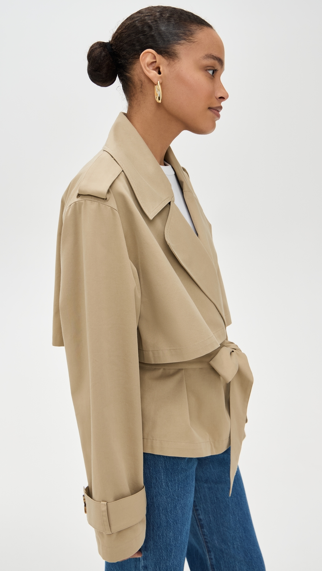 The Liz Cropped Trench Coat Camel