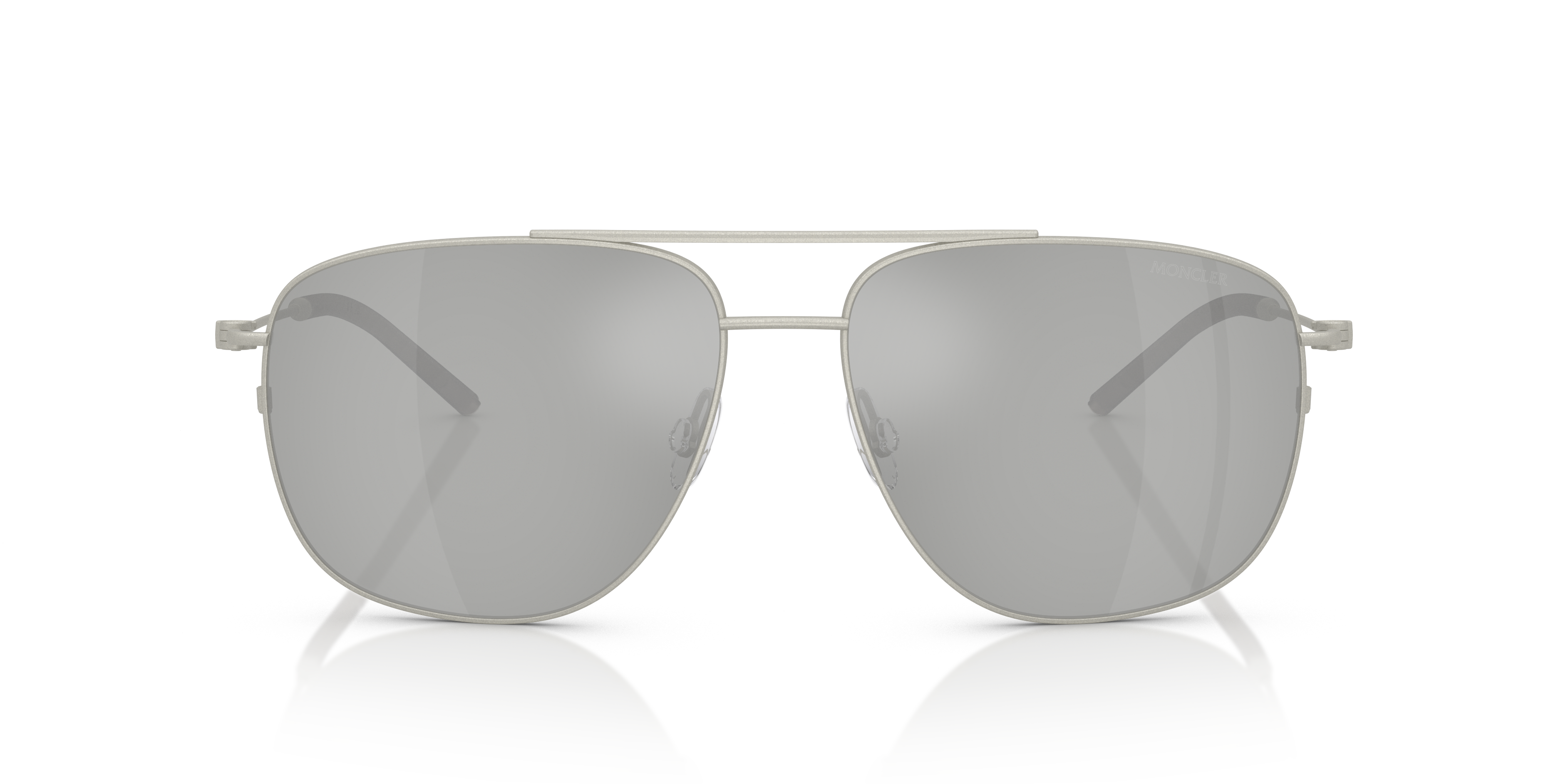 Moncler Unisex Moncler ME4004 ALUMNI 10048V Sunglasses Steel Silver Grey Pilot Mirror