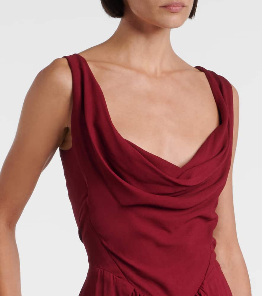 Panther draped crêpe gown