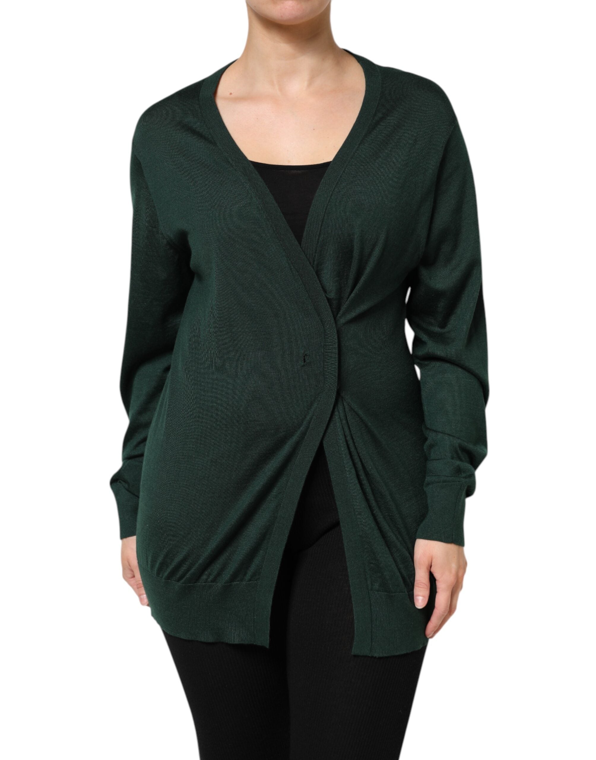 Cashmere Silk Cardigan — Green