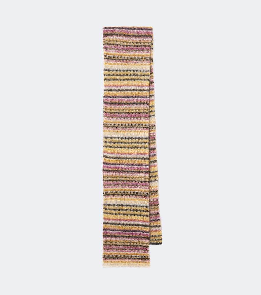 Mouna striped mohair and wool-blend scarf