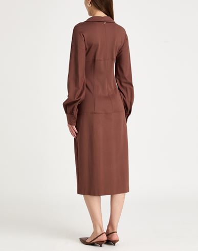Woman Midi dress Brown Size 10 Viscose, Polyamide, Elastane