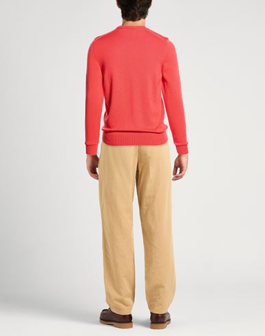 Man Sweater Tomato red Size 40 Merino Wool