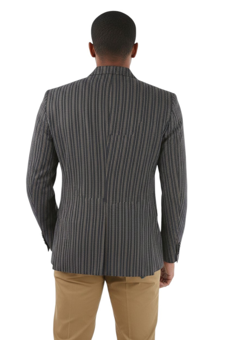 Blue Peaked Lapel Blazer