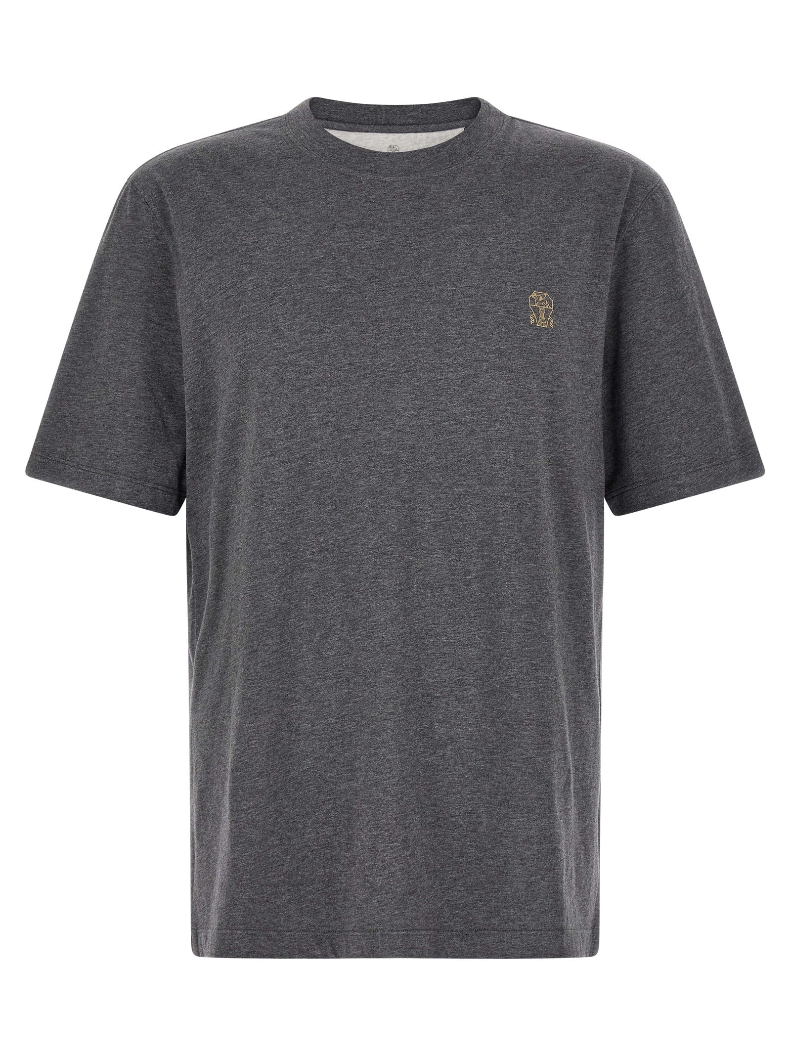 Logo-Embroidered Cotton T-Shirt — Gray