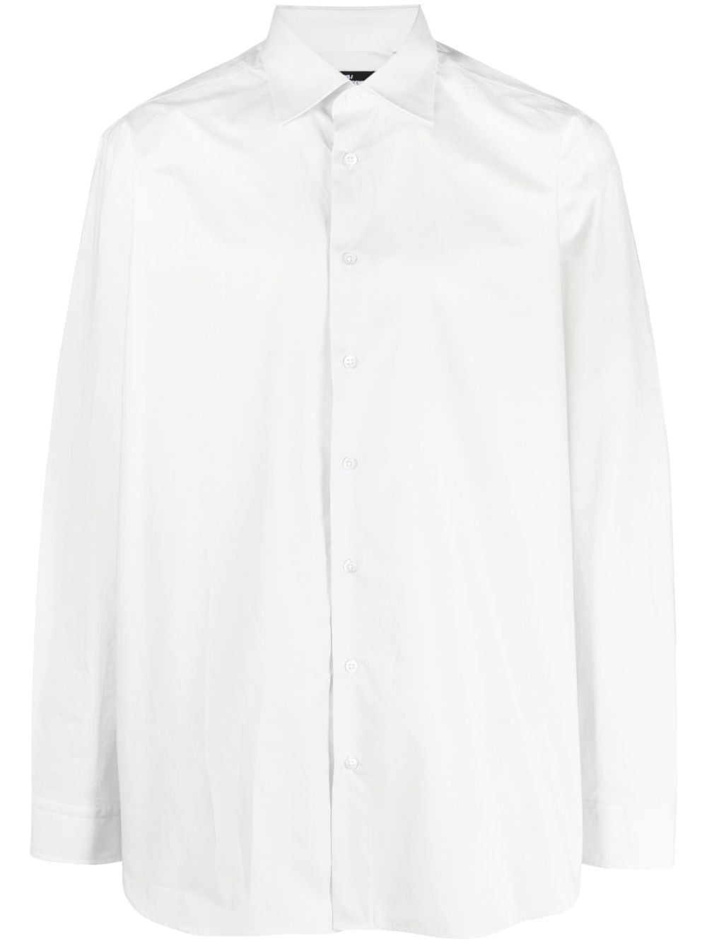 Slogan-print button-up shirt - Grey