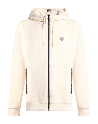Man Sweatshirt Ivory Size L Polyester, Viscose, Elastane