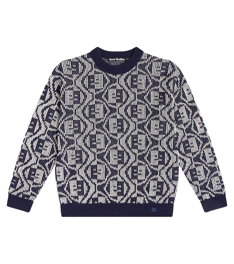 Acne Studios Kids Face Logo cotton sweater