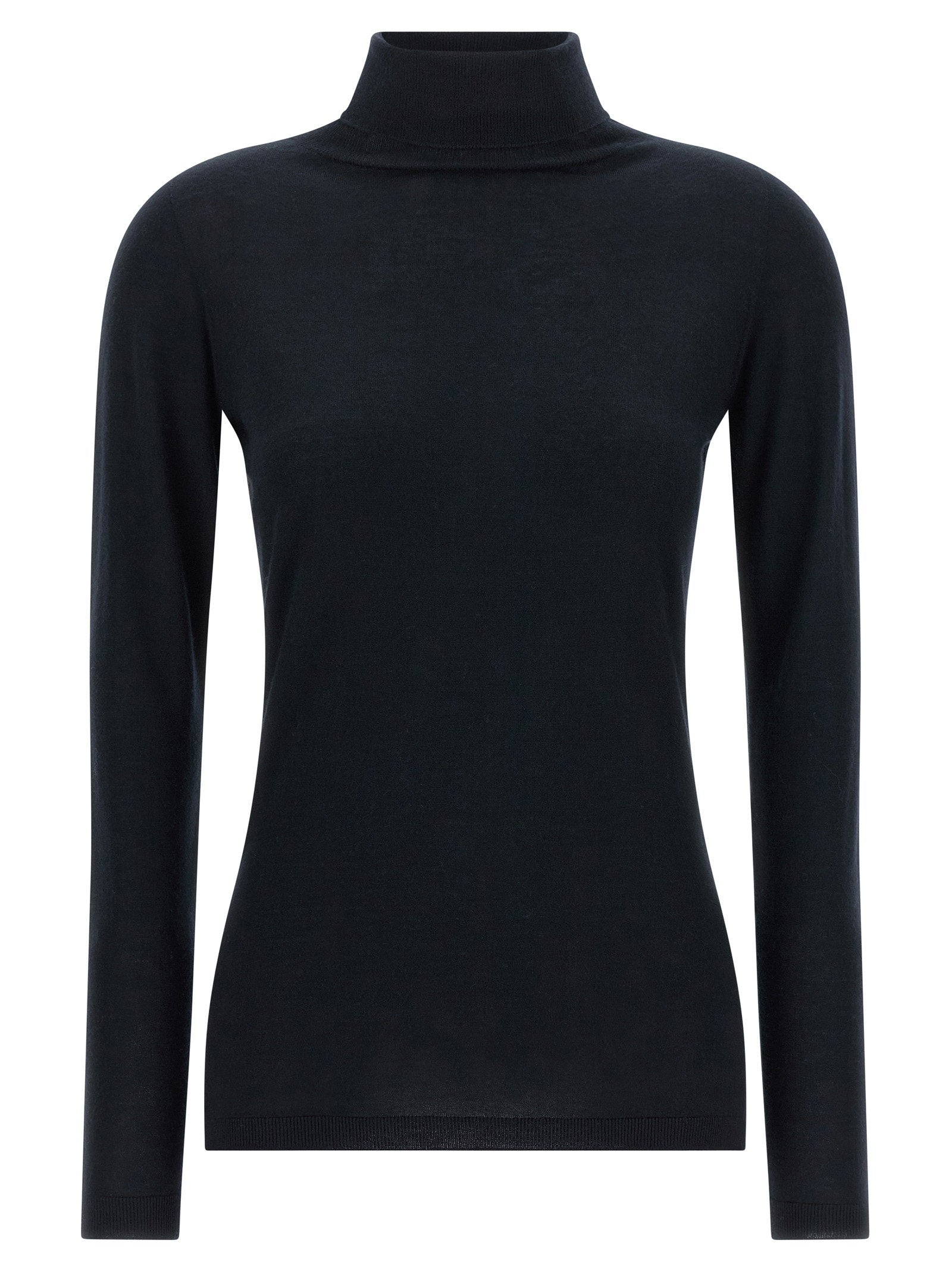 Cashmere and Silk Turtleneck Sweater — Black