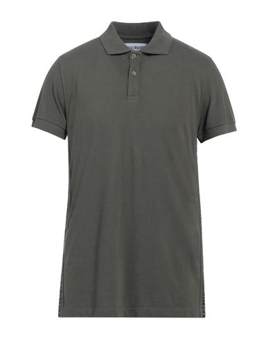 Bikkembergs Man Polo shirt Dark green Size S Cotton