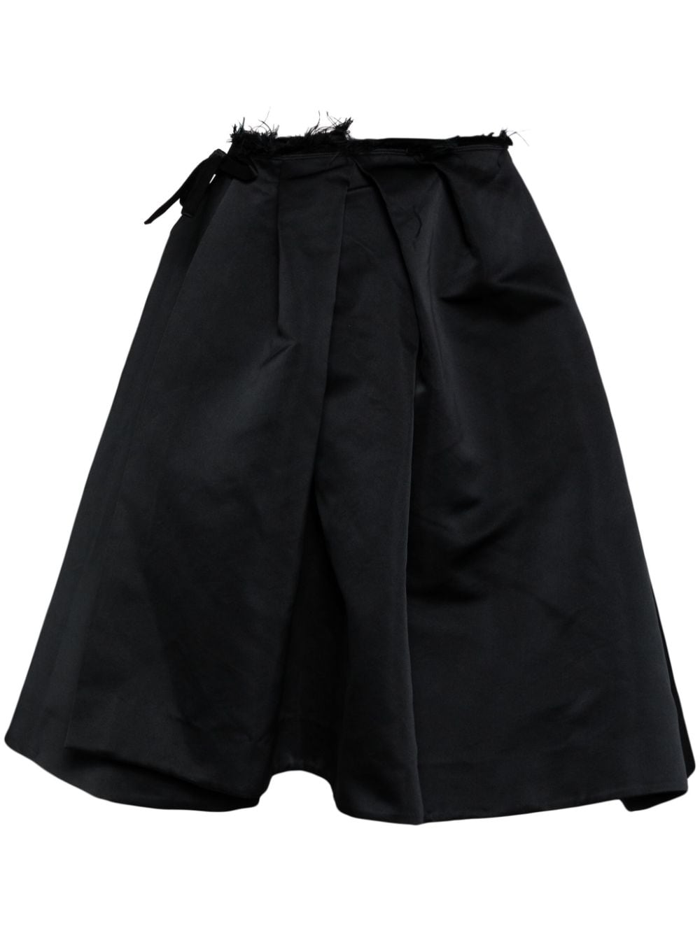Irregular pleated maxi skirt - Black